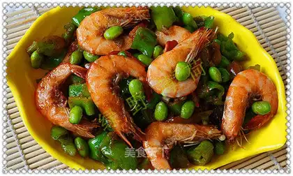 stir-fried river shrimp with edamame shrimp sauce