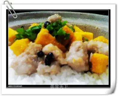 Pumpkin Ribs Rice with Black Bean Sauce