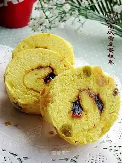 Pumpkin honey bean cake roll