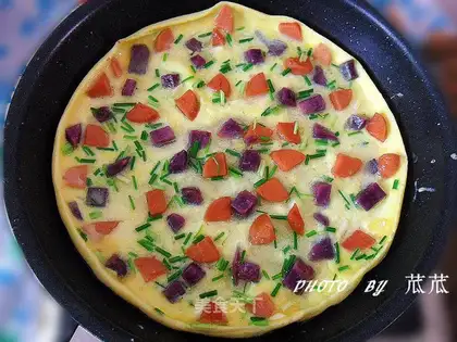 Purple potato egg cake