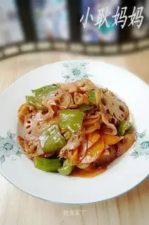 stir-fried lotus root slices with seafood sauce