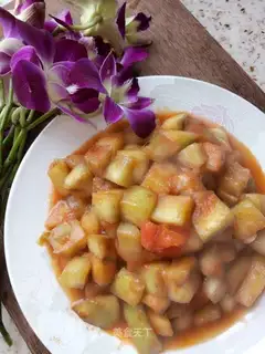 Tomato fried eggplant