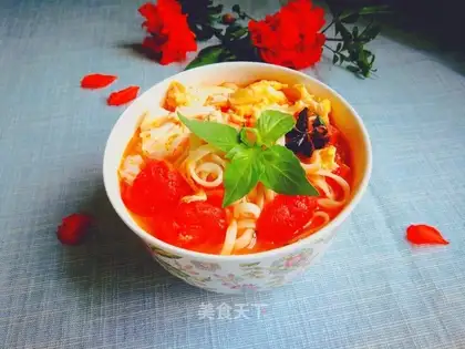 Tomato egg soup noodles