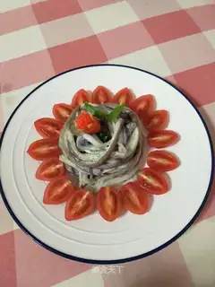 A different hand tore the eggplant