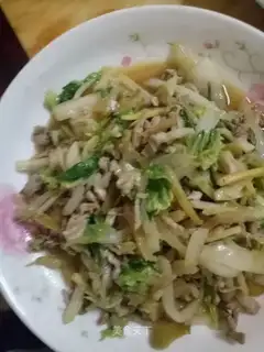 The cabbage, the meat