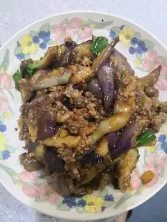 Meat and eggplant