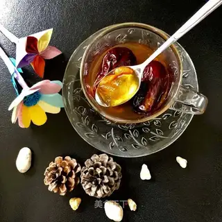 Peach gel date soup