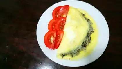 canned olives and pearl rice and eggs