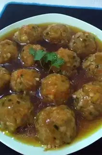 Golden mushroom meatballs