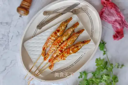 Fried red shrimp