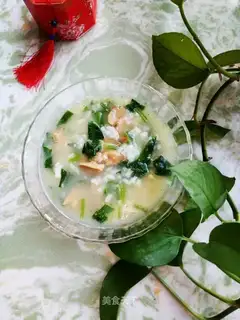 Chicken liver spinach congee