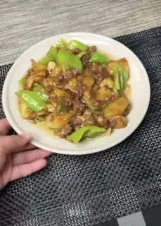Meat and eggplant