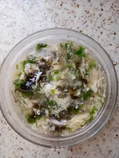Purple egg soup