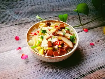 Duck blood fan soup