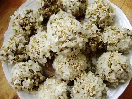 Green bean glutinous rice balls