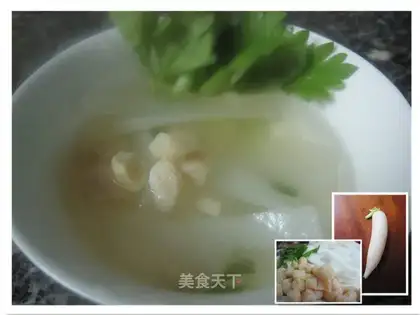 Scallop and radish soup