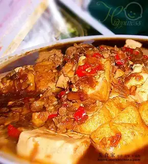 Braised tofu with minced pork and winter vegetables
