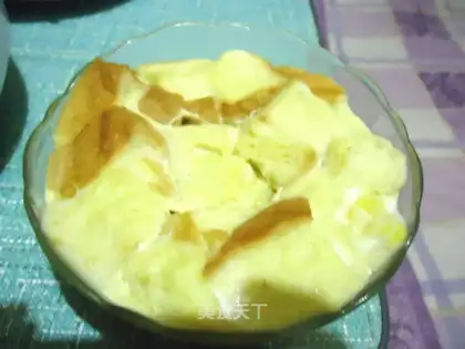 Juice toast pudding