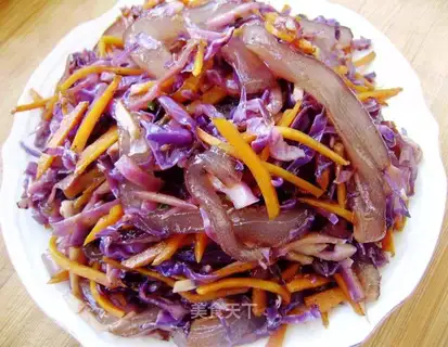 stir-fried jelly with purple cabbage