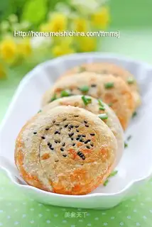 Pancakes with onions and red oil