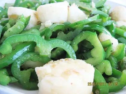 Japanese tofu stir-fried pepper melon