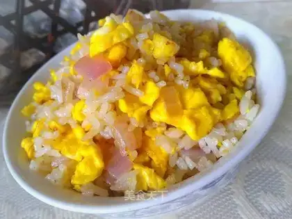 Fried rice with onion and egg