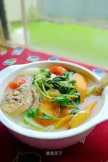 Fish soup with mixed vegetables