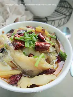 Boiled fish slices