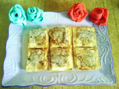 Spiced dace stuffed tofu board