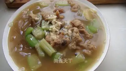 loofah fried chicken nugget soup