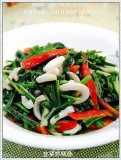 stir-fried squid with leeks