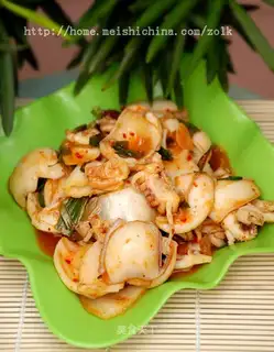 stir-fried cuttlefish with Korean kimchi