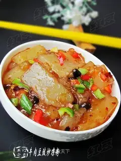 stir-fried jelly with beef and black bean