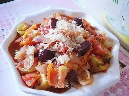 stir-fried tomatoes with onions and grapefruit