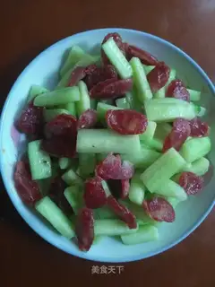 A cucumber fried sausage