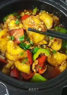 Meat and eggplant