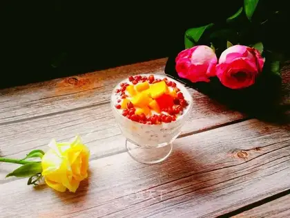 Mango soy milk cups