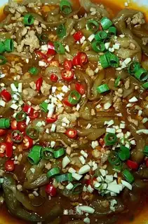 Meat and eggplant