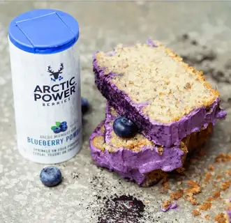 Blueberry frost banana bread
