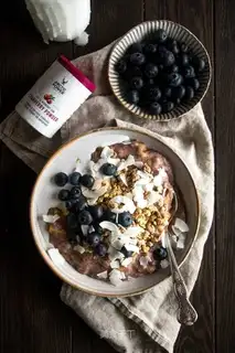 berries and apple crumbs