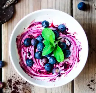 Blueberry pure natural yogurt