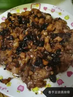 Potato beans, veggie ribs