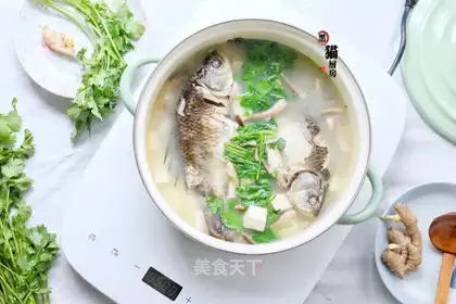 Squidfish tofu mushroom soup