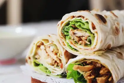 Chicken chest and tea burrito