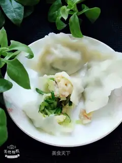 cucumber egg shrimp dumplings