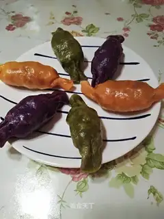 Colored candy dumplings