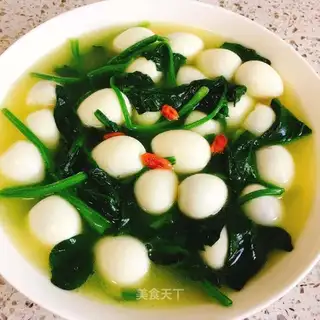 Spinach quail eggs