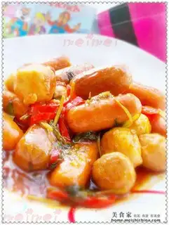 Hot and sour sweet sausage meatballs
