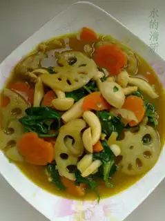 Braised four vegetables with coffee sauce