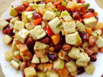 Kung Pao tofu diced